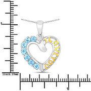 Bids.com 0.84 Carat Genuine Swiss Blue Topaz .925 Sterling Silver Pendant Pendants White Smoke size 18.00