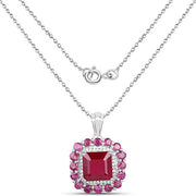 Bids.com 8.48 Carat Glass Filled Ruby and White Topaz .925 Sterling Silver Pendant Pendants White Smoke