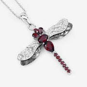 Bids.com 2.29 Carat Genuine Garnet and White Topaz .925 Sterling Silver Pendant Pendants White Smoke size 18.00