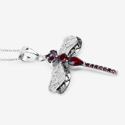 Bids.com 2.29 Carat Genuine Garnet and White Topaz .925 Sterling Silver Pendant Pendants White Smoke size 18.00