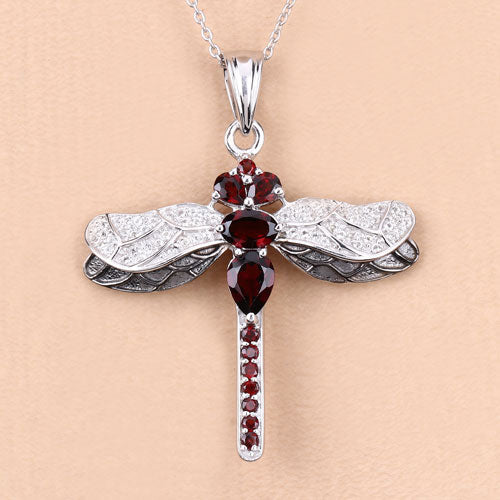 Bids.com 2.29 Carat Genuine Garnet and White Topaz .925 Sterling Silver Pendant Pendants Peach Puff size 18.00