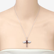 Bids.com 2.29 Carat Genuine Garnet and White Topaz .925 Sterling Silver Pendant Pendants Bisque size 18.00