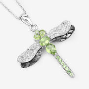 Bids.com 1.98 Carat Genuine Peridot and White Topaz .925 Sterling Silver Pendant Pendants White Smoke size 18.00