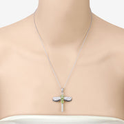 Bids.com 1.98 Carat Genuine Peridot and White Topaz .925 Sterling Silver Pendant Pendants Wheat size 18.00