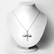 Bids.com 1.98 Carat Genuine Peridot and White Topaz .925 Sterling Silver Pendant Pendants White Smoke size 18.00