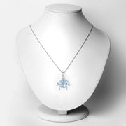 Bids.com 9.06 Carat Genuine Blue Topaz and White Topaz .925 Sterling Silver Pendant Pendants White Smoke size 18.00