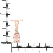 Bids.com 1.12 Carat Genuine Morganite and White Topaz .925 Sterling Silver Pendant Pendants White Smoke