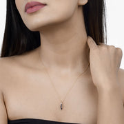 Bids.com 0.40 Carat Genuine Blue Sapphire and White Diamond 14K Yellow Gold Pendant Pendants Tan