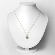 Bids.com 0.31 Carat Genuine Tanzanite and White Diamond 14K Yellow Gold Pendant Pendants Lavender