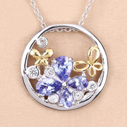 Bids.com 1.33 Carat Genuine Tanzanite and White Topaz .925 Sterling Silver Pendant Pendants Wheat One,size 18.00