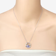 Bids.com 1.33 Carat Genuine Tanzanite and White Topaz .925 Sterling Silver Pendant Pendants Peach Puff One,size 18.00