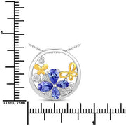 Bids.com 1.33 Carat Genuine Tanzanite and White Topaz .925 Sterling Silver Pendant Pendants White Smoke One,size 18.00