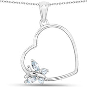 Bids.com 0.25 Carat Genuine Blue Topaz .925 Sterling Silver Pendant Pendants White Smoke Default Title