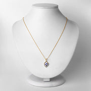 Bids.com 0.96 Carat Genuine Tanzanite and White Topaz .925 Sterling Silver Pendant Pendants Lavender