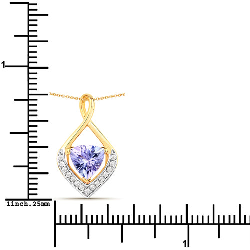 Bids.com 0.96 Carat Genuine Tanzanite and White Topaz .925 Sterling Silver Pendant Pendants White Smoke