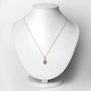 Bids.com 1.27 Carat Genuine Green Tourmaline and White Diamond 14K Yellow Gold Pendant Pendants Lavender