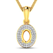 Bids.com 0.17 Carat Genuine White Diamond 14K Yellow Gold Semi Mount Pendant - holds 7x5mm Oval Gemstone Pendants White Smoke Default Title