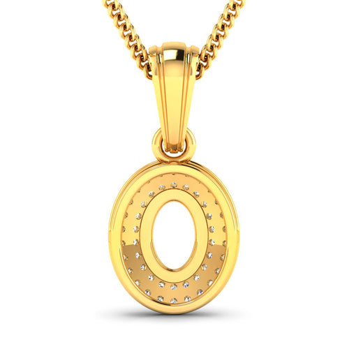 Bids.com 0.17 Carat Genuine White Diamond 14K Yellow Gold Semi Mount Pendant - holds 7x5mm Oval Gemstone Pendants White Smoke