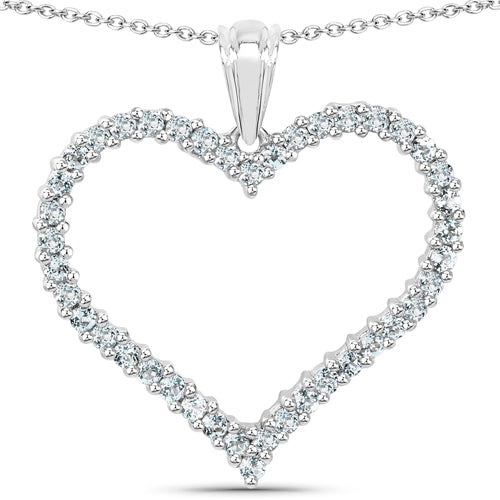 Bids.com 2.10 Carat Genuine Blue Topaz .925 Sterling Silver Pendant Pendants White Smoke Default Title