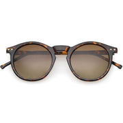 zeroUV 1920's P3 Dapper Vintage Inspired Round Sunglasses 8637 Sunglasses White Smoke Polarized Tortoise Brown