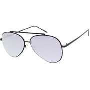 zeroUV Retro Modern Mirrored Flat Lens Metal Aviator Sunglasses A318 Sunglasses White Smoke Gold Pink Mirror,Gold Blue Mirror,Gold Purple Mirror,Gold Brown Mirror,Silver Silver Mirror,Black Silver Mirror