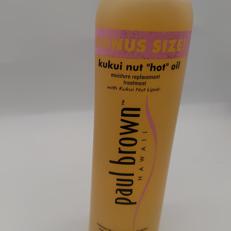 VIP Extensions Paul Brown Hawaii Kukui Nut Hot Oil Moisture Replacement Treatment, 16 oz Hair Oil Dark Gray