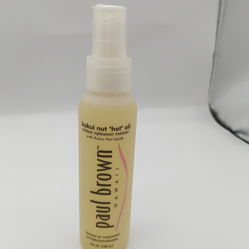 VIP Extensions Paul Brown Hawaii Kukui Nut Hot Oil Moisture Replacement Treatment, 4 oz Hair Oil Dark Gray