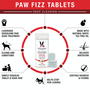 Warren London Deep Cleaning Paw Fizz Tablets - Soothes Itchy, Irritated Paws Spa Product White Smoke