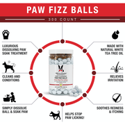 Warren London Deep Cleaning Paw Fizz Balls - Professional Size Grooming Size Product White Smoke 300 Fizz Balls,75 Fizz Balls