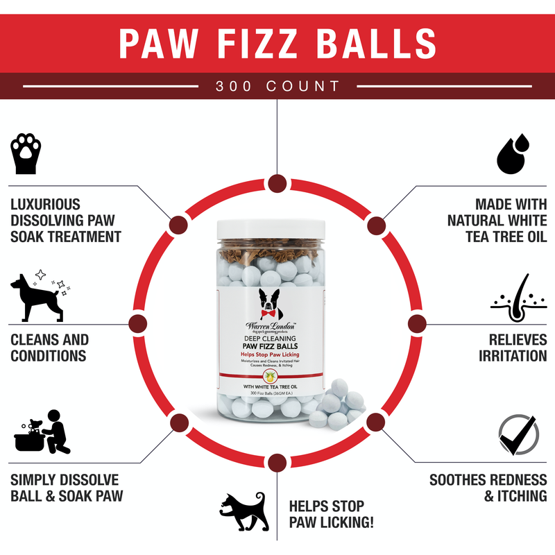 Warren London Deep Cleaning Paw Fizz Balls - Professional Size Grooming Size Product White Smoke 300 Fizz Balls,75 Fizz Balls