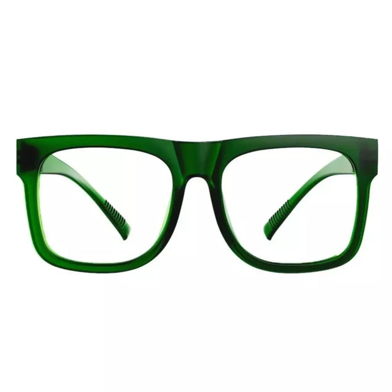 eyekeeper.com PcFab | Frame Only & No Prescription Eyeglasses White Smoke Green / Frame Only,Green / Clear Lens With No Vision Correction