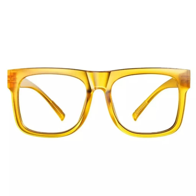 eyekeeper.com PcFab | Frame Only & No Prescription Eyeglasses White Smoke Yellow / Frame Only,Yellow / Clear Lens With No Vision Correction