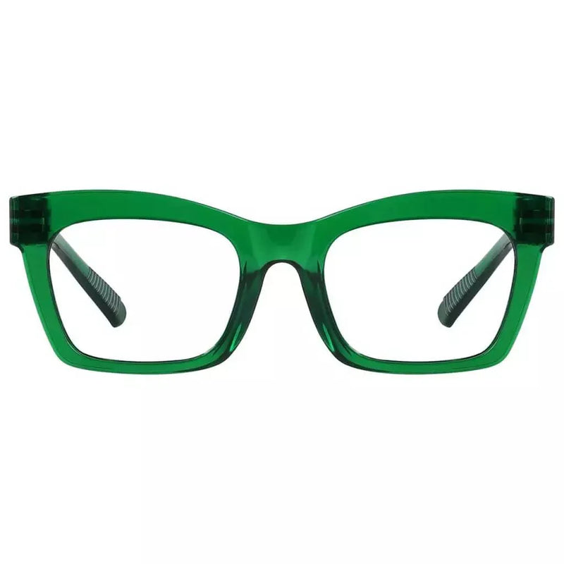 eyekeeper.com PcFad | Frame Only & No Prescription Eyeglasses White Smoke Green / Frame Only,Green / Clear Lens With No Vision Correction