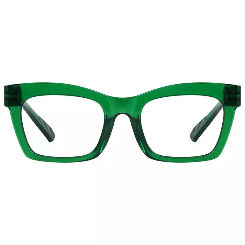 eyekeeper.com Cat-eye 30% Blue Light Blocking Glasses Metalless Screwless R2308-B15 Eyeglasses White Smoke Green / without magnification
