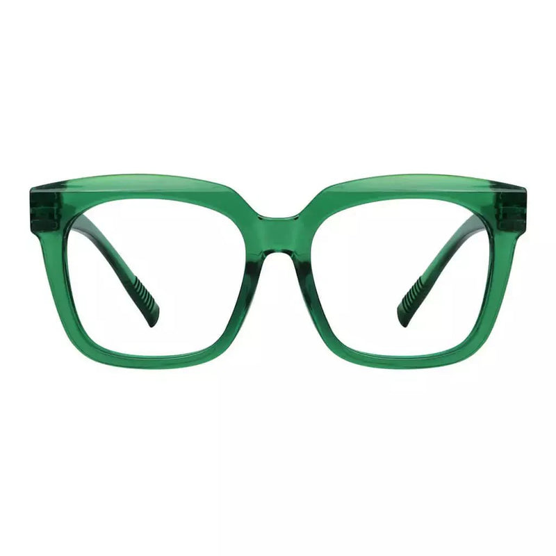 eyekeeper.com PcFae | Frame Only & No Prescription Eyeglasses White Smoke Green / Frame Only,Green / Clear Lens With No Vision Correction