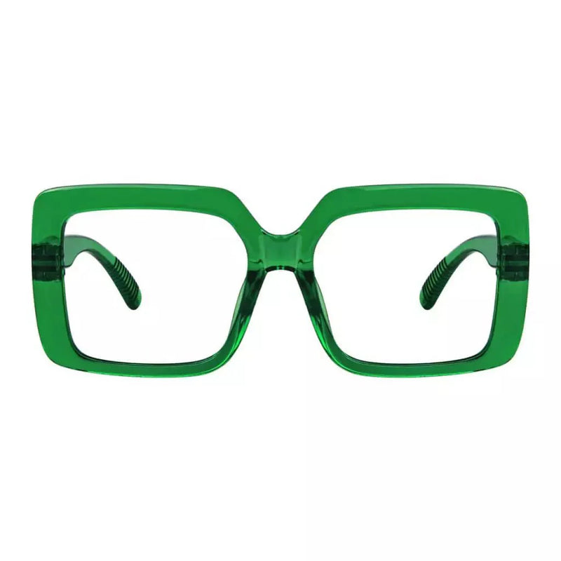eyekeeper.com PcFaf | Frame Only & No Prescription Eyeglasses White Smoke Green / Frame Only,Green / Clear Lens With No Vision Correction