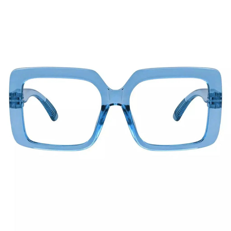 eyekeeper.com PcFaf | Frame Only & No Prescription Eyeglasses White Smoke Light Blue / Frame Only,Light Blue / Clear Lens With No Vision Correction