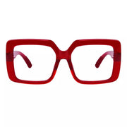 eyekeeper.com PcFaf | Frame Only & No Prescription Eyeglasses White Smoke Red / Frame Only,Red / Clear Lens With No Vision Correction