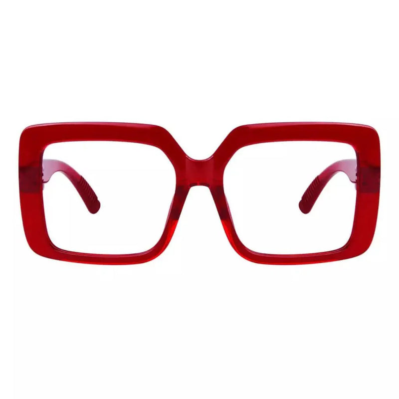 eyekeeper.com PcFaf | Frame Only & No Prescription Eyeglasses White Smoke Red / Frame Only,Red / Clear Lens With No Vision Correction