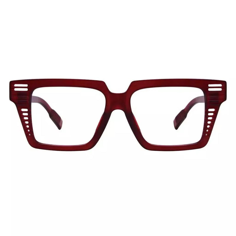 eyekeeper.com PcFai | Frame Only & No Prescription Eyeglasses White Smoke Red / Frame Only,Red / Clear Lens With No Vision Correction