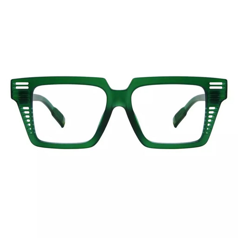 eyekeeper.com PcFai | Frame Only & No Prescription Eyeglasses White Smoke Green / Frame Only,Green / Clear Lens With No Vision Correction