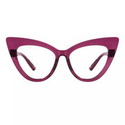 eyekeeper.com PcFam | Frame Only & No Prescription Eyeglasses White Smoke Purple Red / Frame Only,Purple Red / Clear Lens With No Vision Correction