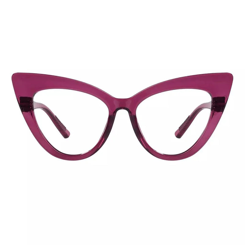 eyekeeper.com PcFam | Frame Only & No Prescription Eyeglasses White Smoke Purple Red / Frame Only,Purple Red / Clear Lens With No Vision Correction