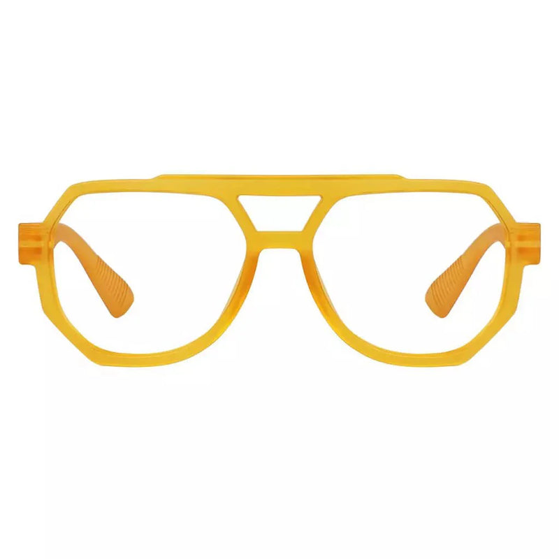 eyekeeper.com PcFan | Frame Only & No Prescription Eyeglasses White Smoke Yellow / Frame Only,Yellow / Clear Lens With No Vision Correction