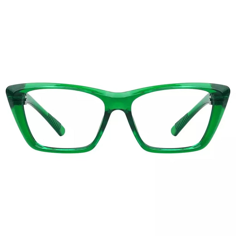 eyekeeper.com Cat-eye 30% Blue Light Blocking Metalless Screwless Glasses R2514-B15 Eyeglasses White Smoke Green / without magnification