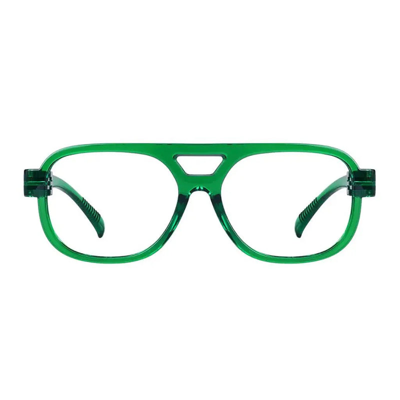 eyekeeper.com PcFaw | Frame Only & No Prescription Eyeglasses White Smoke Green / Frame Only,Green / Clear Lens With No Vision Correction