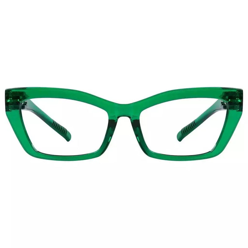 eyekeeper.com PcFax | Frame Only & No Prescription Eyeglasses White Smoke Green / Frame Only,Green / Clear Lens With No Vision Correction
