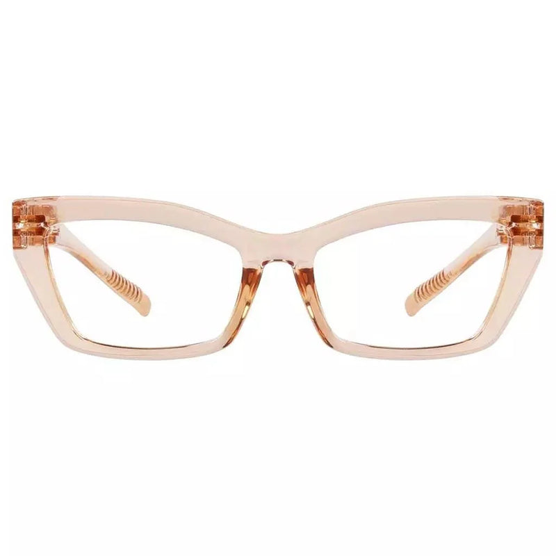 eyekeeper.com PcFax | Frame Only & No Prescription Eyeglasses White Smoke Brown / Frame Only,Brown / Clear Lens With No Vision Correction