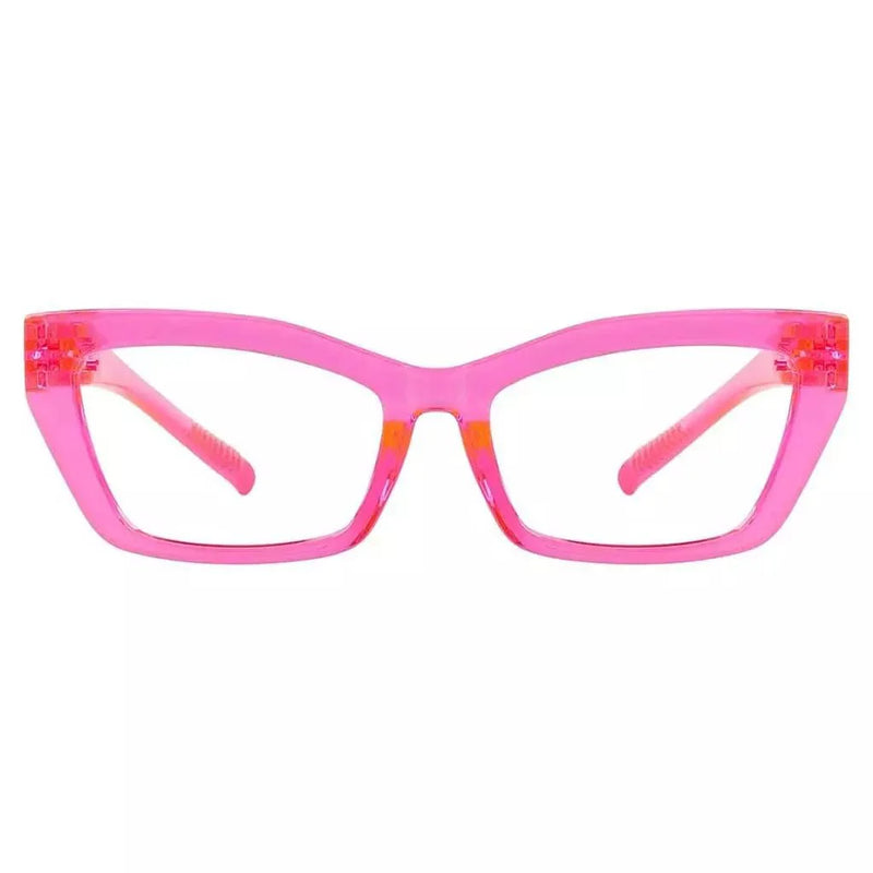eyekeeper.com PcFax | Frame Only & No Prescription Eyeglasses White Smoke Pink / Frame Only,Pink / Clear Lens With No Vision Correction