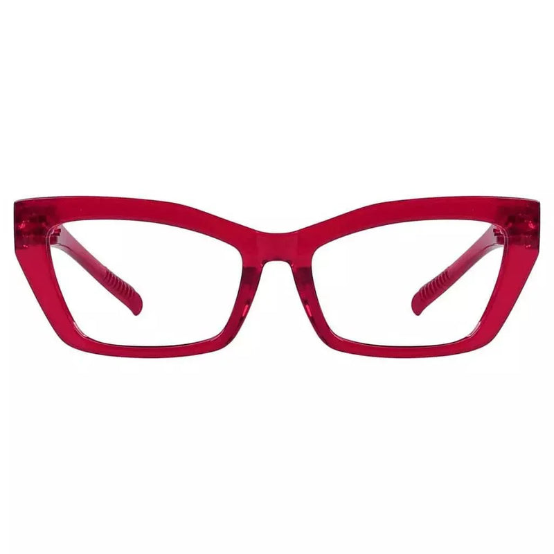 eyekeeper.com PcFax | Frame Only & No Prescription Eyeglasses White Smoke Red / Frame Only,Red / Clear Lens With No Vision Correction